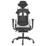 Silla gaming con reposapiés cuero sintético negro blanco de , Sillones para videojuegos - Ref: Foro24-3143658, Precio: 137,99...