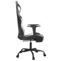 Silla gaming con reposapiés cuero sintético negro blanco de , Sillones para videojuegos - Ref: Foro24-3143658, Precio: 137,99...