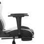 Gaming-Stuhl mit Fußstütze aus schwarzem weißem Kunstleder von , Gaming-Stühle - Ref: Foro24-3143658, Preis: 137,99 €, Rabatt: %