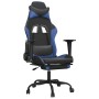 Gaming-Stuhl mit Fußstütze aus schwarzem, blauem Kunstleder von , Gaming-Stühle - Ref: Foro24-3143653, Preis: 112,53 €, Rabat...