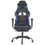 Gaming-Stuhl mit Fußstütze aus schwarzem, blauem Kunstleder von , Gaming-Stühle - Ref: Foro24-3143653, Preis: 112,69 €, Rabat...