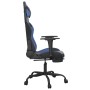 Gaming-Stuhl mit Fußstütze aus schwarzem, blauem Kunstleder von , Gaming-Stühle - Ref: Foro24-3143653, Preis: 112,53 €, Rabat...