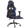 Gaming-Stuhl mit Fußstütze aus schwarzem, blauem Kunstleder von , Gaming-Stühle - Ref: Foro24-3143653, Preis: 112,69 €, Rabat...