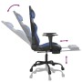 Gaming chair with footrest black blue synthetic leather by , Gaming chairs - Ref: Foro24-3143653, Price: 112,53 €, Discount: %