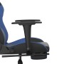 Gaming-Stuhl mit Fußstütze aus schwarzem, blauem Kunstleder von , Gaming-Stühle - Ref: Foro24-3143653, Preis: 112,69 €, Rabat...