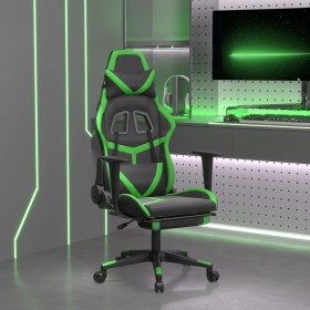 Silla gaming con reposapiés cuero sintético negro verde de , Sillones para videojuegos - Ref: Foro24-3143679, Precio: 140,99 ...