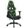 Silla gaming con reposapiés cuero sintético negro verde de , Sillones para videojuegos - Ref: Foro24-3143679, Precio: 139,89 ...