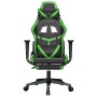 Silla gaming con reposapiés cuero sintético negro verde de , Sillones para videojuegos - Ref: Foro24-3143679, Precio: 140,99 ...