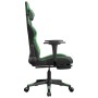 Gaming-Stuhl mit Fußstütze aus schwarzem, grünem Kunstleder von , Gaming-Stühle - Ref: Foro24-3143679, Preis: 140,99 €, Rabat...