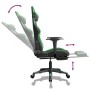 Silla gaming con reposapiés cuero sintético negro verde de , Sillones para videojuegos - Ref: Foro24-3143679, Precio: 139,89 ...