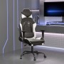 Silla gaming masaje y reposapiés cuero sintético negro blanco de , Sillones para videojuegos - Ref: Foro24-345416, Precio: 13...