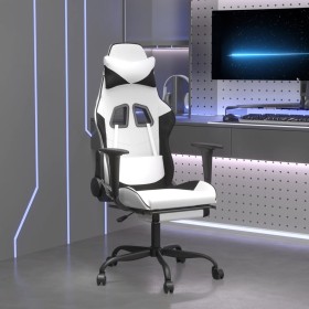 Gaming-Stuhl mit Massage und Fußstütze Kunstleder schwarz weiß von , Gaming-Stühle - Ref: Foro24-345421, Preis: 138,53 €, Rab...