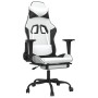 Gaming chair with massage and footrest synthetic leather black white by , Gaming chairs - Ref: Foro24-345421, Price: 138,53 €...