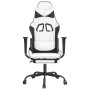 Silla gaming masaje y reposapiés cuero sintético negro blanco de , Sillones para videojuegos - Ref: Foro24-345421, Precio: 13...