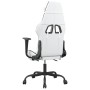 Silla gaming masaje y reposapiés cuero sintético negro blanco de , Sillones para videojuegos - Ref: Foro24-345421, Precio: 13...