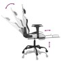 Gaming chair with massage and footrest synthetic leather black white by , Gaming chairs - Ref: Foro24-345421, Price: 138,53 €...