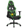 Silla gaming de masaje y reposapiés cuero sintético negro verde de , Sillones para videojuegos - Ref: Foro24-345437, Precio: ...