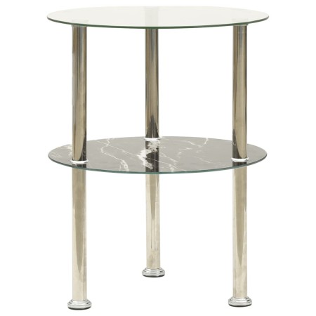 Side table 2 levels black transparent tempered glass 38cm by , Side tables - Ref: Foro24-322789, Price: 29,16 €, Discount: %