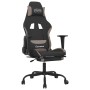 Massage-Gaming-Stuhl mit Fußstütze aus schwarzem und taupegrauem Stoff von , Gaming-Stühle - Ref: Foro24-345482, Preis: 132,9...