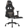 Massage-Gaming-Stuhl mit Fußstütze aus schwarzem und taupegrauem Stoff von , Gaming-Stühle - Ref: Foro24-345482, Preis: 132,9...