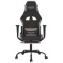 Silla gaming de masaje con reposapiés tela negro y gris taupe de , Sillones para videojuegos - Ref: Foro24-345482, Precio: 13...