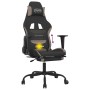 Silla gaming de masaje con reposapiés tela negro y gris taupe de , Sillones para videojuegos - Ref: Foro24-345482, Precio: 13...