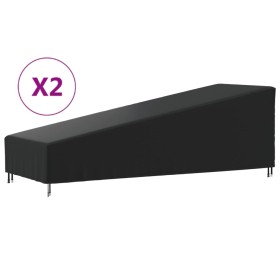 Cubiertas para tumbonas 2 uds tela Oxford 420D 203x81x25/63 cm de , Fundas para muebles de jardín - Ref: Foro24-3203383, Prec...