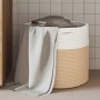 Beige and white cotton storage basket Ø40x35 cm by , Baskets - Ref: Foro24-358467, Price: 22,61 €, Discount: %