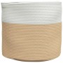 Beige and white cotton storage basket Ø40x35 cm by , Baskets - Ref: Foro24-358467, Price: 19,89 €, Discount: %