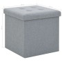 Folding stool with light gray synthetic linen storage by vidaXL, Folding stools and chairs - Ref: Foro24-247078, Price: 25,23...