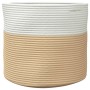 Beige and white cotton storage basket Ø40x35 cm by , Baskets - Ref: Foro24-358467, Price: 19,89 €, Discount: %