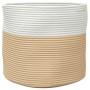 Beige and white cotton storage basket Ø40x35 cm by , Baskets - Ref: Foro24-358467, Price: 19,89 €, Discount: %