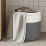 Gray and white cotton storage basket Ø40x35 cm by , Baskets - Ref: Foro24-358465, Price: 24,50 €, Discount: %