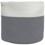 Gray and white cotton storage basket Ø40x35 cm by , Baskets - Ref: Foro24-358465, Price: 24,50 €, Discount: %