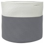 Gray and white cotton storage basket Ø40x35 cm by , Baskets - Ref: Foro24-358465, Price: 24,50 €, Discount: %