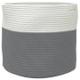 Gray and white cotton storage basket Ø40x35 cm by , Baskets - Ref: Foro24-358465, Price: 24,50 €, Discount: %