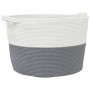 Gray and white cotton laundry basket Ø60x36 cm by , Laundry baskets - Ref: Foro24-358473, Price: 31,98 €, Discount: %