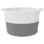 Cesta para ropa sucia algodón gris y blanco Ø60x36 cm de , Cestas para ropa - Ref: Foro24-358473, Precio: 31,98 €, Descuento: %