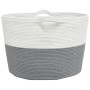 Gray and white cotton laundry basket Ø60x36 cm by , Laundry baskets - Ref: Foro24-358473, Price: 31,98 €, Discount: %