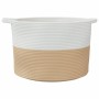 Beige-weißer Wäschekorb aus Baumwolle, Ø55x36 cm von , Wäschekörbe - Ref: Foro24-358471, Preis: 26,49 €, Rabatt: %