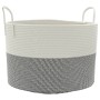 Gray and white cotton storage basket Ø51x33 cm by , Baskets - Ref: Foro24-358490, Price: 29,00 €, Discount: %