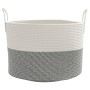 Cesta de almacenaje algodón gris y blanco Ø51x33 cm de , Cestas - Ref: Foro24-358490, Precio: 32,49 €, Descuento: %