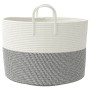 Gray and white cotton storage basket Ø51x33 cm by , Baskets - Ref: Foro24-358490, Price: 32,49 €, Discount: %