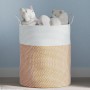 Brown and white cotton storage basket Ø38x46 cm by , Baskets - Ref: Foro24-358484, Price: 27,44 €, Discount: %