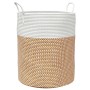 Cesta de almacenaje algodón marrón y blanco Ø38x46 cm de , Cestas - Ref: Foro24-358484, Precio: 27,44 €, Descuento: %