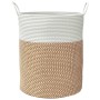 Brown and white cotton storage basket Ø38x46 cm by , Baskets - Ref: Foro24-358484, Price: 27,44 €, Discount: %