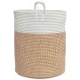 Brown and white cotton storage basket Ø38x46 cm by , Baskets - Ref: Foro24-358484, Price: 27,44 €, Discount: %