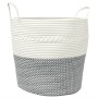 Cesta de almacenaje algodón gris y blanco Ø43x38 cm de , Cestas - Ref: Foro24-358486, Precio: 29,12 €, Descuento: %