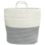 Cesta de almacenaje algodón gris y blanco Ø43x38 cm de , Cestas - Ref: Foro24-358486, Precio: 29,12 €, Descuento: %