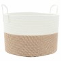 Cesta de almacenaje algodón marrón y blanco Ø51x33 cm de , Cestas - Ref: Foro24-358492, Precio: 39,85 €, Descuento: %